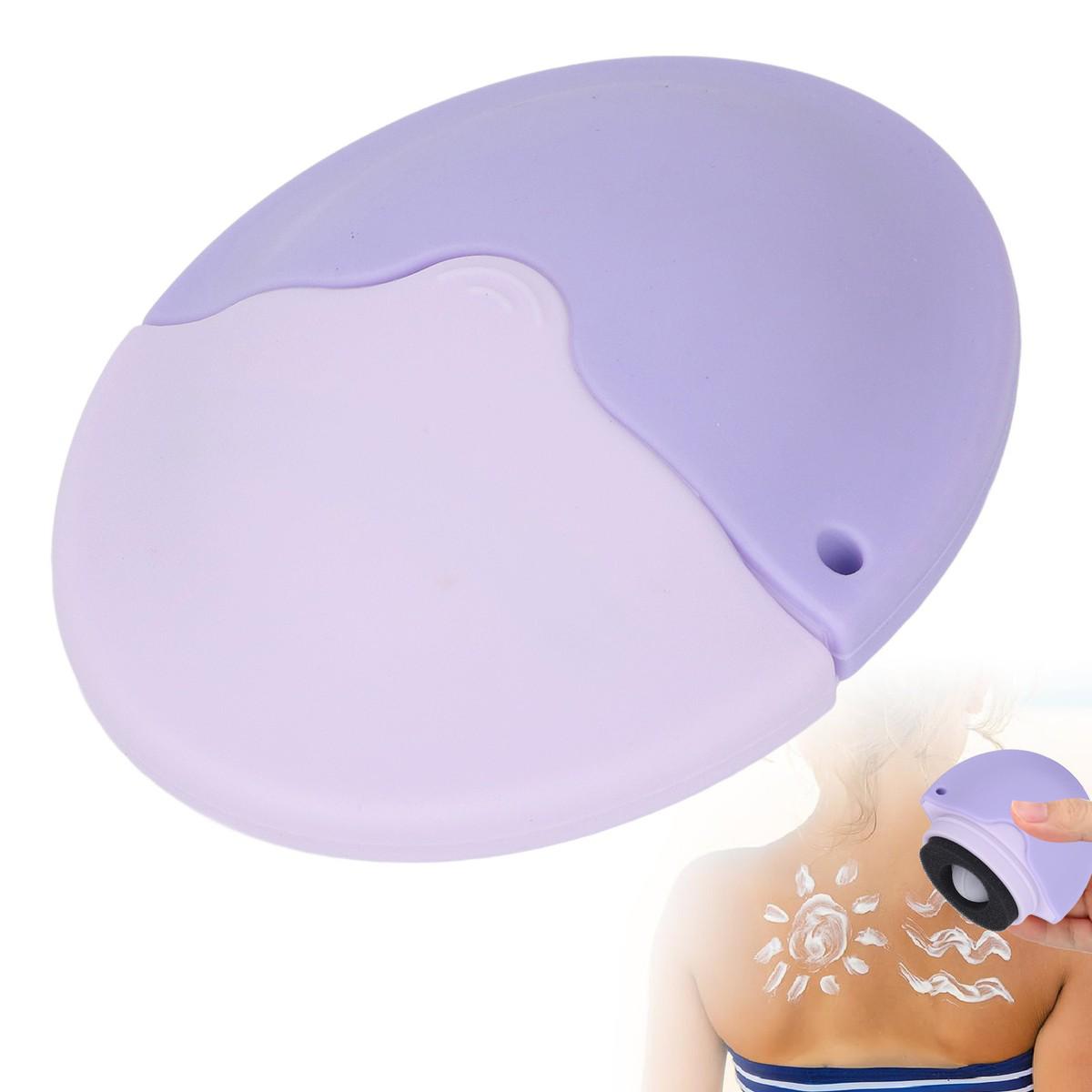 Purple sunscreen applicator with sponge tip for smooth, even, and mess-free sunscreen application, ideal for kids and adults