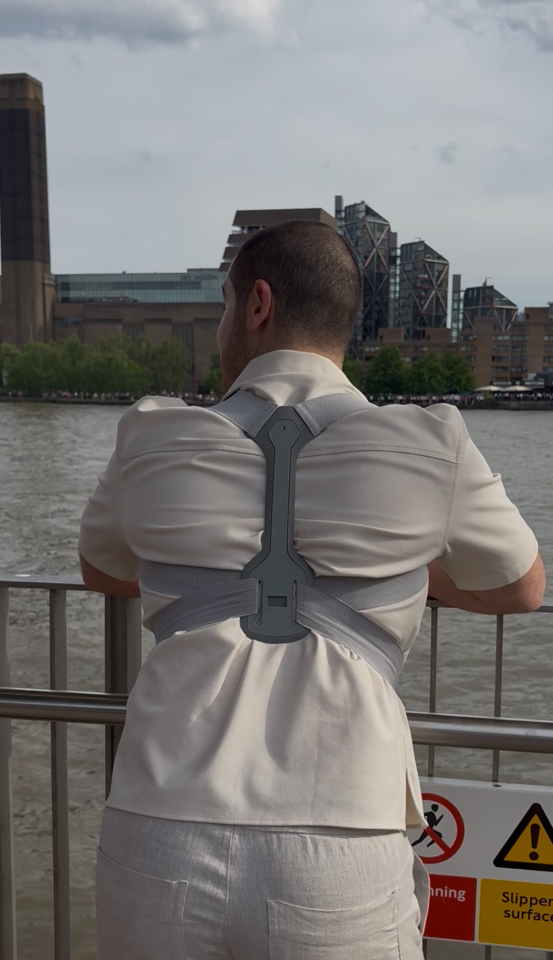Adjustable full back brace for posture correction and lower back relief, ideal for sitting at a desk or during long hours of work