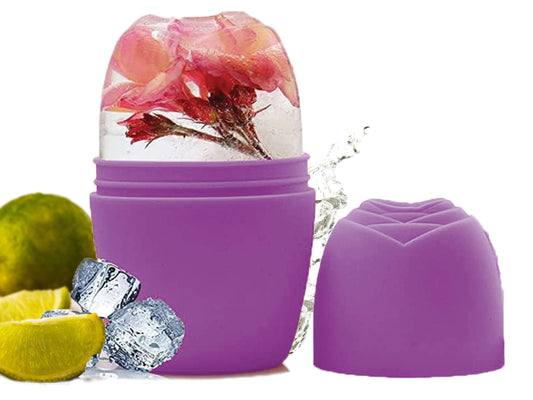 Purple Ice Roller for face – reduces puffiness, tightens pores, soothes skin, relieves headaches
